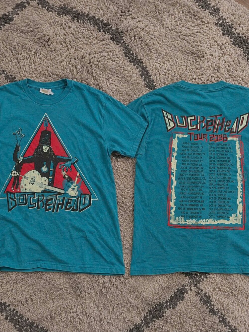 Buckethead Tour 2026 Guitarist Concert Merch Blue Tee